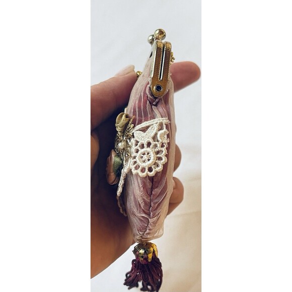 VTG Victorian-Style Coin Purse Bag Katherine’s Collection Burgundy 4"x2.5" W Tag - Picture 10 of 12